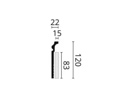 Abdeckleiste CBC3 1 x 2 m 22 x 120 mm