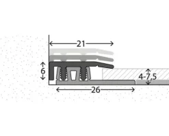 Abschlussprofil Aluminium Sahara eloxiert 6x21x1000 mm