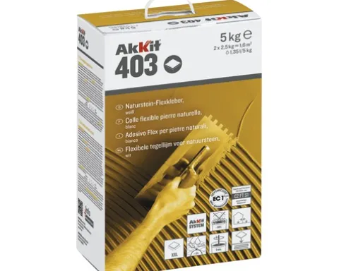 Akkit 403 Naturstein Flexkleber C2 FT S1 weiss 5 kg