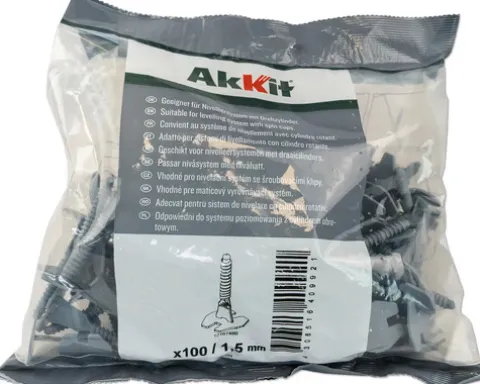 Akkit Nivelliersystem Gewindelaschen für Drehzylinder 1,5 mm Fugenabstand grau Pack = 100 St