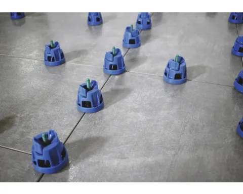 Akkit Nivelliersystem Gewindelaschen für Drehzylinder 1,5 mm Fugenabstand grau Pack = 100 St
