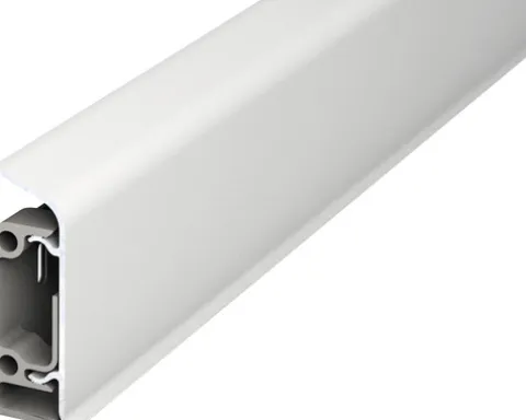 Alu-Clip-Sockelleiste silber mit Kabelführung inkl. 6 Clips 60 mm, Länge: 250 cm