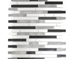 Aluminiummosaik grau/schwarz/silber 29,8x33,8 cm