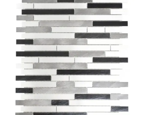 Aluminiummosaik grau/schwarz/silber 29,8x33,8 cm