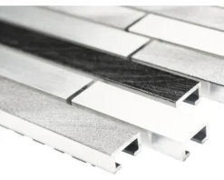 Aluminiummosaik grau/schwarz/silber 29,8x33,8 cm