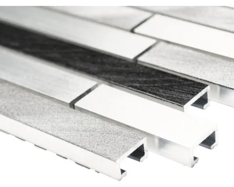 Aluminiummosaik grau/schwarz/silber 29,8x33,8 cm