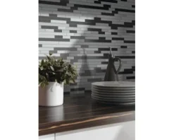 Aluminiummosaik grau/schwarz/silber 29,8x33,8 cm