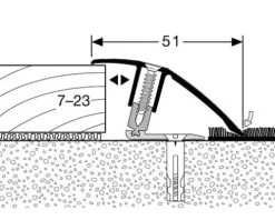 Ausgleichsprofil Flex 886 Alu eloxiert schwarz 100 cm