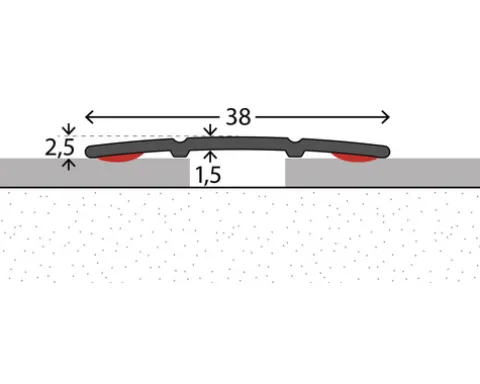 Übergangsprofil Alu nussbaum selbstklebend 38x900mm