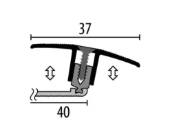 Übergangsprofil Flex 888 Alu eloxiert silber 100 cm