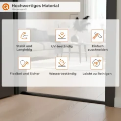 Übergangsprofil 50mm x 7mm,PVC Übergangsleiste, Höhenausgleich - 2 Meter, Schwarz