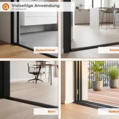 Übergangsprofil 50mm x 7mm,PVC Übergangsleiste, Höhenausgleich - 2 Meter, Schwarz