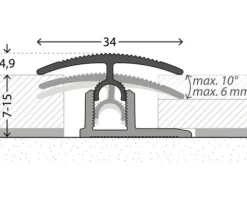 Übergangsprofil PROFI-TEC MASTER Alu sahara 34x900mm
