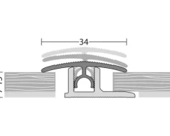 Übergangsprofil PROFI-TEC MASTER Alu silber 34x2700mm