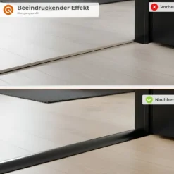 Übergangsprofil Selbstklebend 50mm x 7mm,PVC Übergangsleiste, Höhenausgleich - 2 Meter, Grau