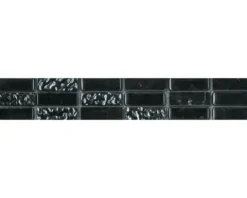 Bordüre Carrara glass-stone black 30x4,8 cm