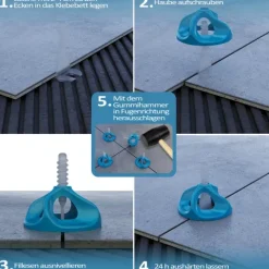 CILSON Tornado, 101TRND020, Art.-Nr. 1560020, Gewindelasche für 2 mm Fugenabstand, 100 Stück, Fliesenstärke bis 18 mm, Fliesen Nivelliersystem