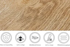 Designboden selbstklebend Designplanke 15,24 cm x 91,44 cm in Eichenoptik Hell