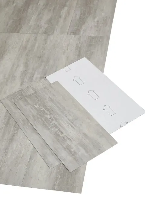 Designboden selbstklebende Designfliesen 30,48 cm x 60,96 cm in Betonoptik Grau