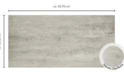 Designboden selbstklebende Designfliesen 30,48 cm x 60,96 cm in Betonoptik Grau