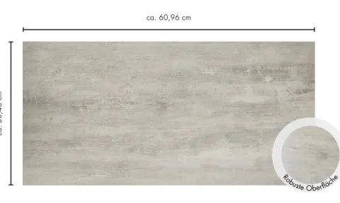 Designboden selbstklebende Designfliesen 30,48 cm x 60,96 cm in Betonoptik Grau