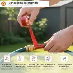 Dichtungsband Selbstklebend 25 mm - Selbstverschweißendes Isolierband, Rot - 3 Meter