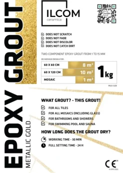 Epoxidharzmörtel zum Füllen von Fugen - Metallic Gold - 1Kg