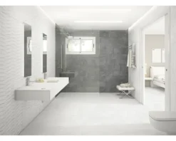 Feinsteinzeug Dekorfliese Varana Blanco 45 x 90 cm