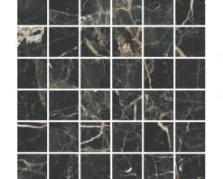Feinsteinzeugmosaik Marquina gold poliert 29,7 x 29,7 cm