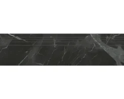 Feinsteinzeug Treppenstufe Carracci 29,5 x 120 x 0,9 cm poliert anthrazit