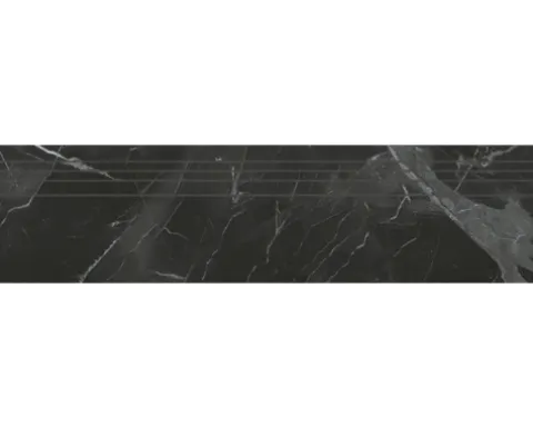 Feinsteinzeug Treppenstufe Carracci 29,5 x 120 x 0,9 cm poliert anthrazit