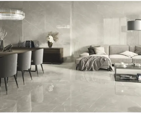 Feinsteinzeug Wand- und Bodenfliese Always Taupe Pulido 120x120 cm