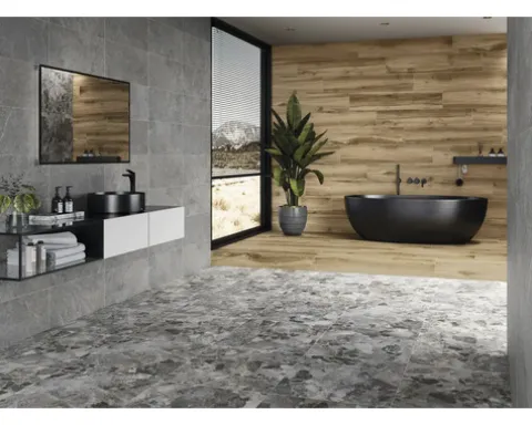 Feinsteinzeug Wand- und Bodenfliese ARENDAL Dark Oak rektifiziert 119.5 x 22.7 x 0,97 cm