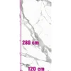 Feinsteinzeug Wand- und Bodenfliese Calacatta 279,7 x 119,7 x 0,6 cm white matt rektifiziert