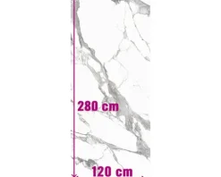 Feinsteinzeug Wand- und Bodenfliese Calacatta 279,7 x 119,7 x 0,6 cm white matt rektifiziert