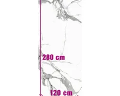 Feinsteinzeug Wand- und Bodenfliese Calacatta 279,7 x 119,7 x 0,6 cm white poliert rektifiziert