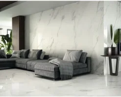 Feinsteinzeug Wand- und Bodenfliese Eterna white 120 x 120 x 0,9 cm poliert
