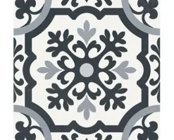 Feinsteinzeug Wand- und Bodenfliese Heritage taco black in 76 verschiedenen Motiven 16,5 x 16,5 cm
