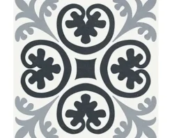 Feinsteinzeug Wand- und Bodenfliese Heritage taco black in 76 verschiedenen Motiven 16,5 x 16,5 cm