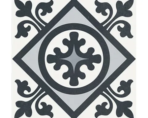 Feinsteinzeug Wand- und Bodenfliese Heritage taco black in 76 verschiedenen Motiven 16,5 x 16,5 cm