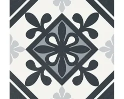 Feinsteinzeug Wand- und Bodenfliese Heritage taco black in 76 verschiedenen Motiven 16,5 x 16,5 cm