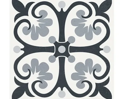 Feinsteinzeug Wand- und Bodenfliese Heritage taco black in 76 verschiedenen Motiven 16,5 x 16,5 cm