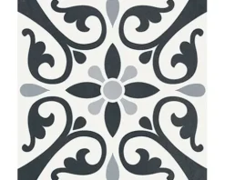 Feinsteinzeug Wand- und Bodenfliese Heritage taco black in 76 verschiedenen Motiven 16,5 x 16,5 cm