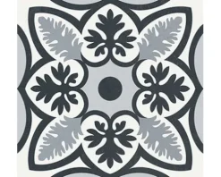 Feinsteinzeug Wand- und Bodenfliese Heritage taco black in 76 verschiedenen Motiven 16,5 x 16,5 cm