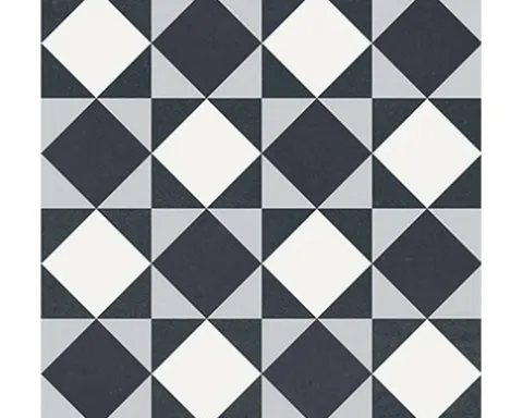 Feinsteinzeug Wand- und Bodenfliese Heritage taco black in 76 verschiedenen Motiven 16,5 x 16,5 cm