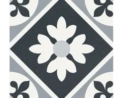 Feinsteinzeug Wand- und Bodenfliese Heritage taco black in 76 verschiedenen Motiven 16,5 x 16,5 cm