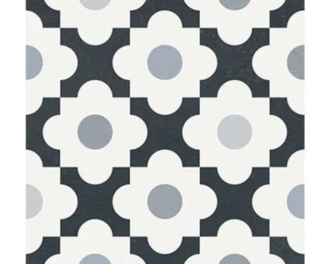 Feinsteinzeug Wand- und Bodenfliese Heritage taco black in 76 verschiedenen Motiven 16,5 x 16,5 cm