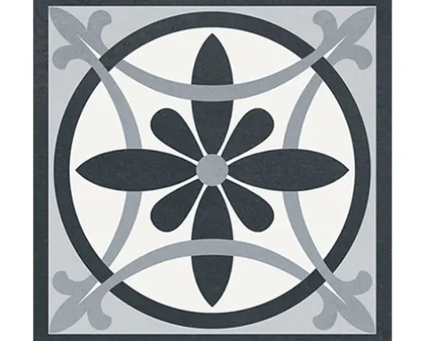 Feinsteinzeug Wand- und Bodenfliese Heritage taco black in 76 verschiedenen Motiven 16,5 x 16,5 cm