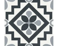 Feinsteinzeug Wand- und Bodenfliese Heritage taco black in 76 verschiedenen Motiven 16,5 x 16,5 cm