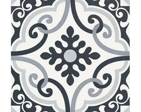 Feinsteinzeug Wand- und Bodenfliese Heritage taco black in 76 verschiedenen Motiven 16,5 x 16,5 cm